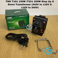TNK T101 100W / T201 200W Step Up & Down Transformer (240V to 110V & 110V to 240V)