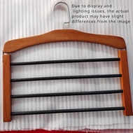 1pc Elegant Multi-Tier Wooden Pants Hanger - Space-Saving Wall-Mounted Coat Rack with Decorative Art