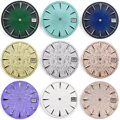 29mm Floral Wave Cocktail Watch Dial Diamond Radial Football No Logo For Seiko Presage NH35 4R35 Aut