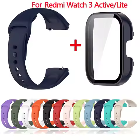 Silicone Strap+Case for Xiaomi Redmi Watch 3 Active band smartwatch Accessories Sport Bracelet For R