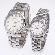 Trillion id✔-Jam Tangan Couple Merk GREALY PREMIUM Full Stainless Steel -Jam Tangan Pasangan Import