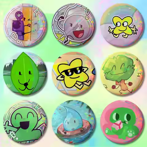 BFDI Battle for Dream Island Badges 25 32 44 58 75 mm Round Cosplay Pin Bag Decor Fans Collect Frien