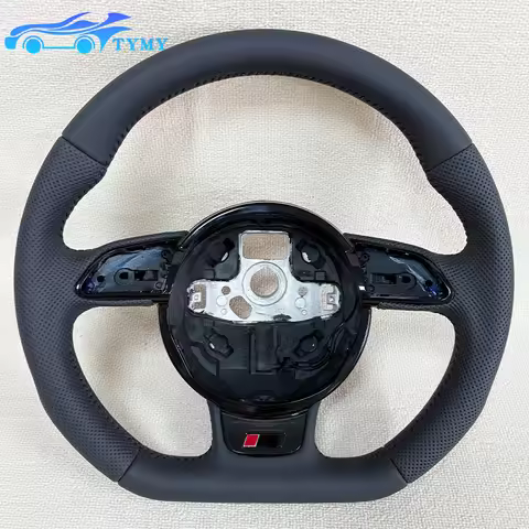 For Audi A3,A4,A5,Q3 and Q5 Customized leather perforated flat-bottom sports steering wheel auto par