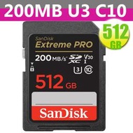 SanDisk 512G 512GB SDXC【200MB】Extreme Pro SD U3 4K UHS 相機記憶卡