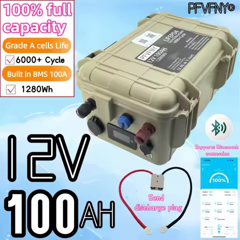 Air fast transportation 12V100AH MAX 100A BT BMS 1280Wh LiFePO4 Lithium Battery For RV/ Trolling Mot