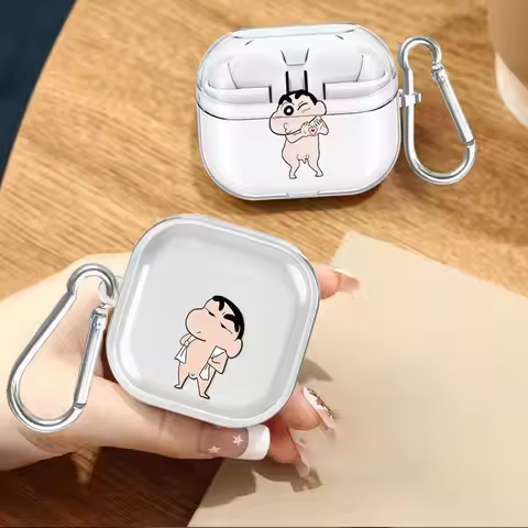 Anime Shinchans Case For Samsung Galaxy Buds 4Pro 2 Live 3Pro 3 FE 4 Pro 2Pro Clear Earphone Cases C