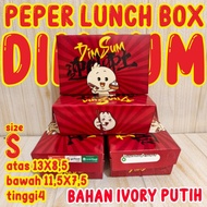 MERAH Dimsum box S 100 pcs Red motif dimsum packaging dimsum boxIVORY Paper lunch box s red dimsum