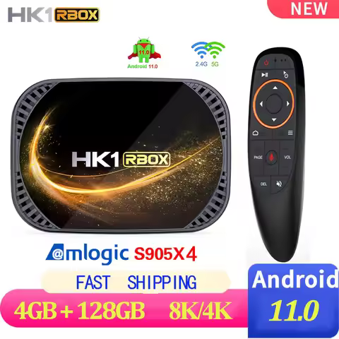 HK1 RBOX X4S TV Box Android 11 Amlogic S905X4 4GB 128G 64G 2.4G&5G Dual Wifi BT Media Player TVBOX 4