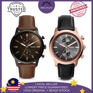 [100% Original & Free Bracelet] F0SSIL Townsman 44mm Chronograph Leather Men Watch Jam Tangan Lelaki