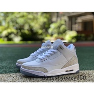 A/J 3 Retro AJ3 White Cement White Cat Burst Crack Basketball Shoes 136064-111