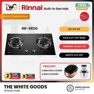 [FREE SHIPPING + 2 GIFT] RINNAI 4.5kW 2 Burner Built-in Gas Tempered Glass Hob With Safety Device RB