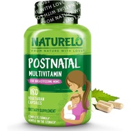 NATURELO Postnatal Multivitamin 180 Capsules - Supplement for Breastfeeding Women Plant-Based Vitami