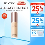 SKINTIFIC All Day Perfect Serum Foundation - Full Coverage Concealer Cream 24 Hour Long Wear Primer 