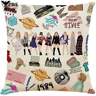 Singer Taylor Pillow Cover Swiftie Pillow Case Singer Taylor Merchandise Gifts for Swift Fans Music Lover Merchandise