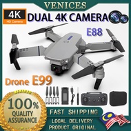Portable Drone E88 Quadcopter Foldable WiFi FPV Drone UAV 4K HD Dual Camera Remote Control Wide Angle Fpv Drone.