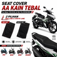 Seat Cover AA Kain Tebal for Motor Y15 V1/V2, LC V8, Y16, RS150, RSX - White & Red Line