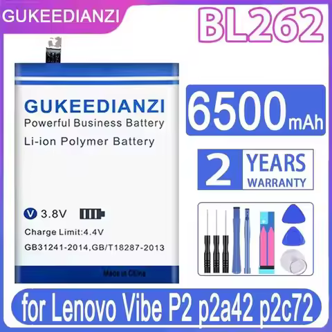 Mobile Phone Battery BL262 6500mAh High Compatibility For Lenovo Vibe P2 p2a42 p2c72