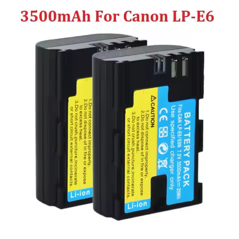 7.2V LP-E6 LPE6 E6N Battery 3500mAh For Canon Cameras For EOS 5D Mark II 2 III 3 6D 7D 60D 60Da 70D 