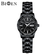 BIDEN Jam Tangan Wanita Anti Air Original Stainless steel Kalender Kuarsa Jam Tangan Cewek Korea