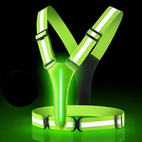 LED Running Vest Reflective Glowing Reflector Straps High Cycling Visibility Night Running Riding Cl