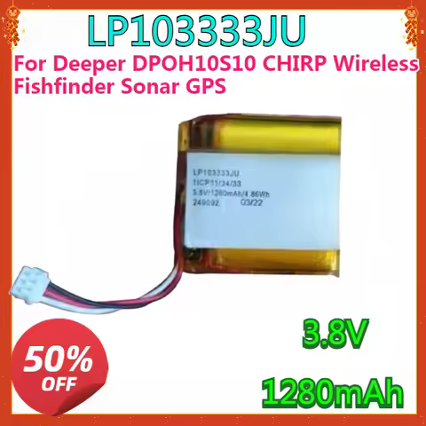 New High Quality Replaceable 1280mAh Battery 103333 LP103333JU for Deeper DPOH10S10 CHIRP Wireless F