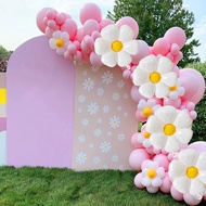 118pcs Daisy Party Decorations Pink White Balloons Garland Arch Kit Wedding Baby Shower Kids Birthda