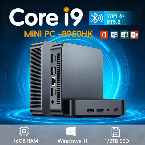 Mini PC Intel N5095A/ Core i9-8950HK 16GB RAM 1/2TB SSD Bluetooth 5.2 WiFi6 1000M Ethernet Windows 1