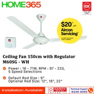 KDK Ceiling Fan 150cm with  Regulator M60SG - WH