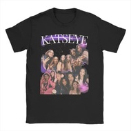 Kemeja-T K Pop Katseye Gnarly, model Soft Is Strong Album, kain kapas lembut, lengan pendek, leher b