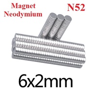 Neodymium Magnet 6x2 mm 6x2mm 6mmx2mm Round White Coin Neodymium N52 Strong Strong