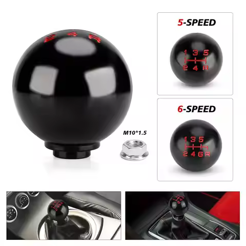 Car Shift Gear Knob Aluminum 5/6 Speed Matte Ball Shape for Honda Fit Civic City FD2 FN2 EP3 TYPE R 