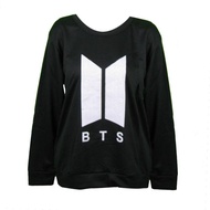 ECE NTS-81 (M-L) BTS logo black kaos t-shirt baju wanita atasan import