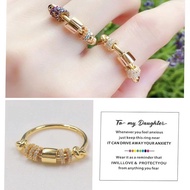 Anxiety Ring Graduation Gift Zircon Rotatable Ring Female Decompression Anxiety Rotating Ring Female