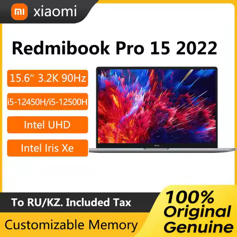 2022 Xiaomi RedmiBook Pro 15 Laptop 15.6 Inch 3.2K 90Hz Display Netbook i5-12450H 16GB 512GB Intel U