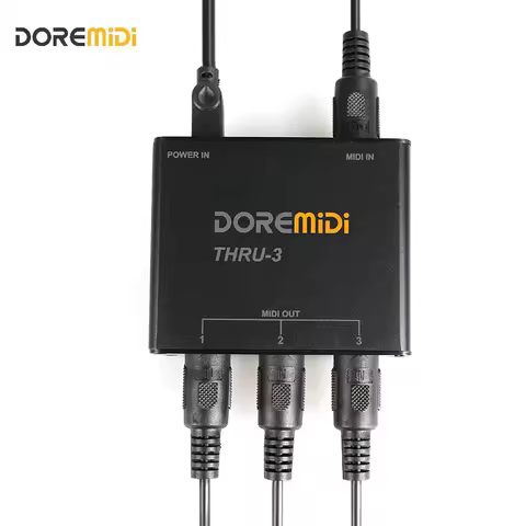 DOREMiDi MIDI THRU-3 Thru Box Controller Can Be Used To Convert 1 MIDI Input Into 3 MIDI Outputs wit