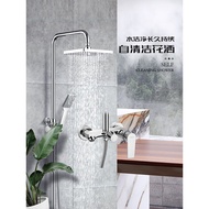 Oulin Shower Head Set Stainless Steel Large Top Spray Bathroom Self-Cleaning Shower Head Toilet Bath