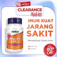 Now Vitamin Mega D3 K2 MK7 5000iu 60cap- Heart Hypertension Cholesterol