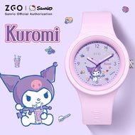 ZGO × Sanrio Kuromi Children's Watch For Girls Students Luminous Silicone Strap Waterproof Quartz Qa