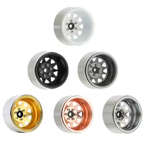 RCXAZ 1.9 Deep Dish Wagon Metal Beadlock Wheel Hub Rim for 1/10 RC Crawler Axial SCX10 90046 Traxxas