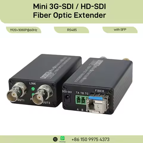 3G HD SDI Fiber Converter with RS485 TALLY 1080p60 LC Single Mode 20KM SDI Extender Transmitter Rece