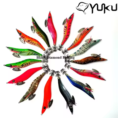 Yuku Night Glow Series YX 3.5 3.0 2.5 2.2 1.8 Wooden Shrimp EGI JIG Squid Bait Lure Cuttlefish Soft 