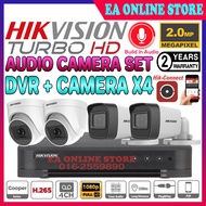 HIK HIKVISION 2.0MP 4CH AUDIO PACKAGE SET DVR + 4 CAMERA WITH MIC 2MP FULL HD 1080P SOUND VOICE RECO