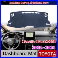 for Toyota Corolla Cross XG10 Hybrid 2022 2023 2024 Anti-Slip Mat Dashboard Cover Pad Sunshade Liner Protect Carpet Car Accessories