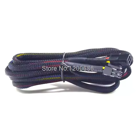 1M 20AWG 43025-0400 4 Pin Molex Micro-Fit 3.0 female extension connector With black braided cable sl