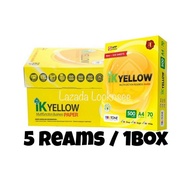 IK Yellow A4 Paper 70Gsm/ 80Gsm~ 1 Box/ 5 Reams