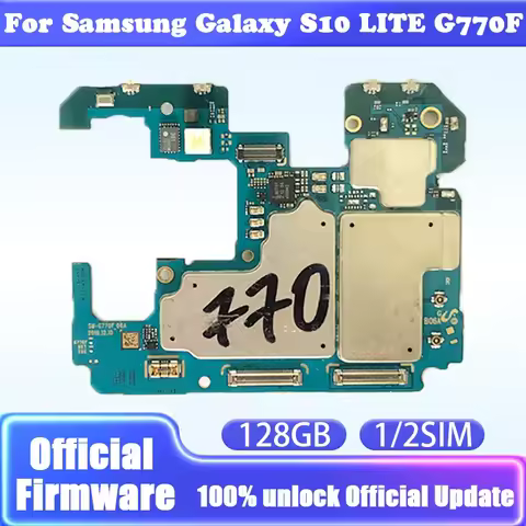 Mainboard For Samsung Galaxy S10 LITE G770F Motherboard 128GB 8GB RAM EU Version Unlocked Plate Logi