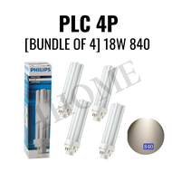 [Bundle of 4] Philips Master PL-C / PLC 4 Pin 4P 13W 18W Light Tube 827 830 840 865