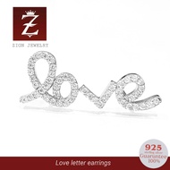 Zign Jewelry ต่างหู LOVE เงินแท้ 925 รุ่นE00029