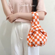 Japanese Knot Crochet Bag Crochet Bag Knot Bag Checkered Bag Checkered Crochet Bag