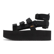 kf6zwm Teva Sandals W Form Mevia Black Thick-Soled Heightened Roman Shoes Velcro Felt Women's [ACS] 1116810BLK